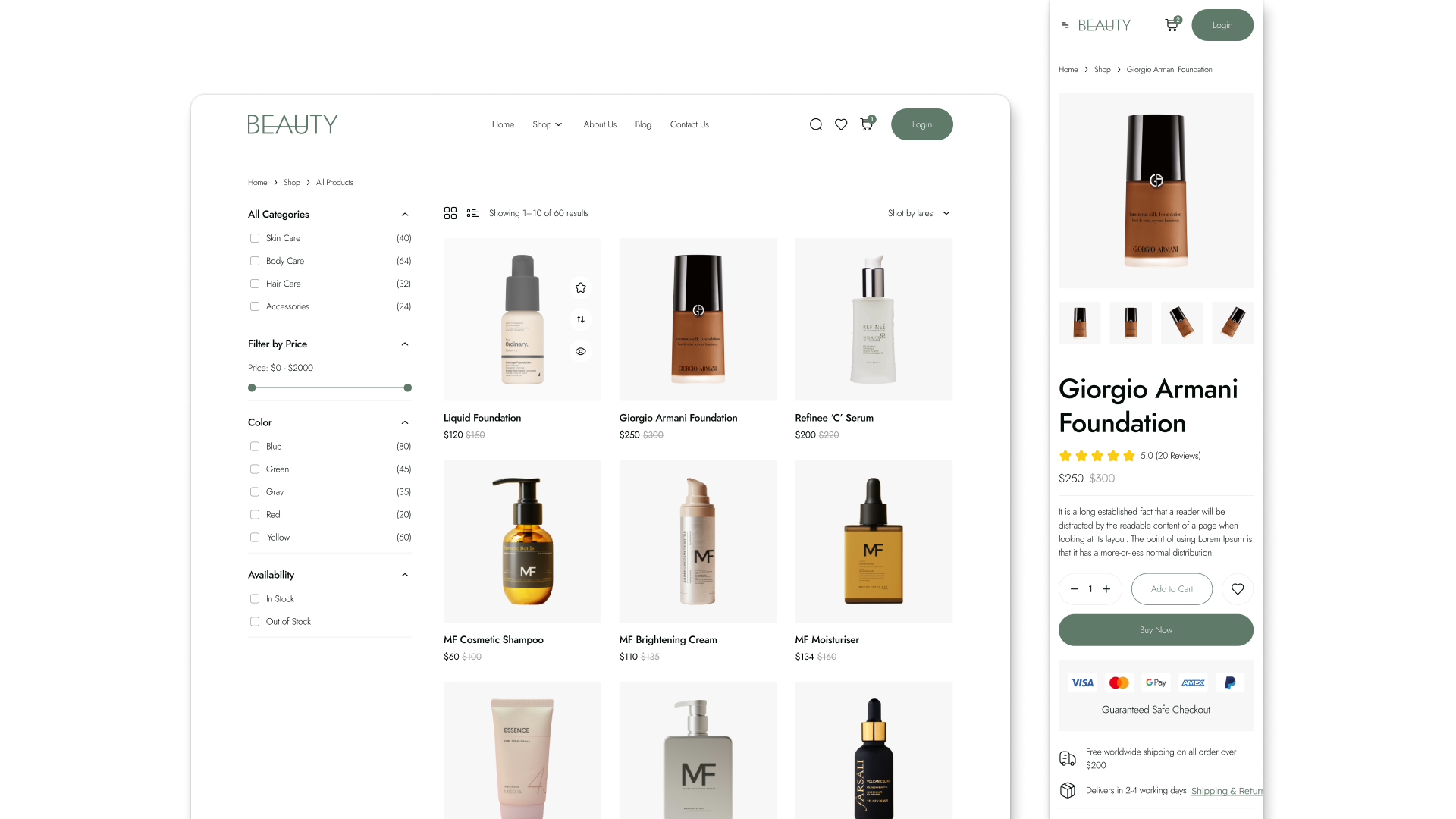 Online cosmetics store