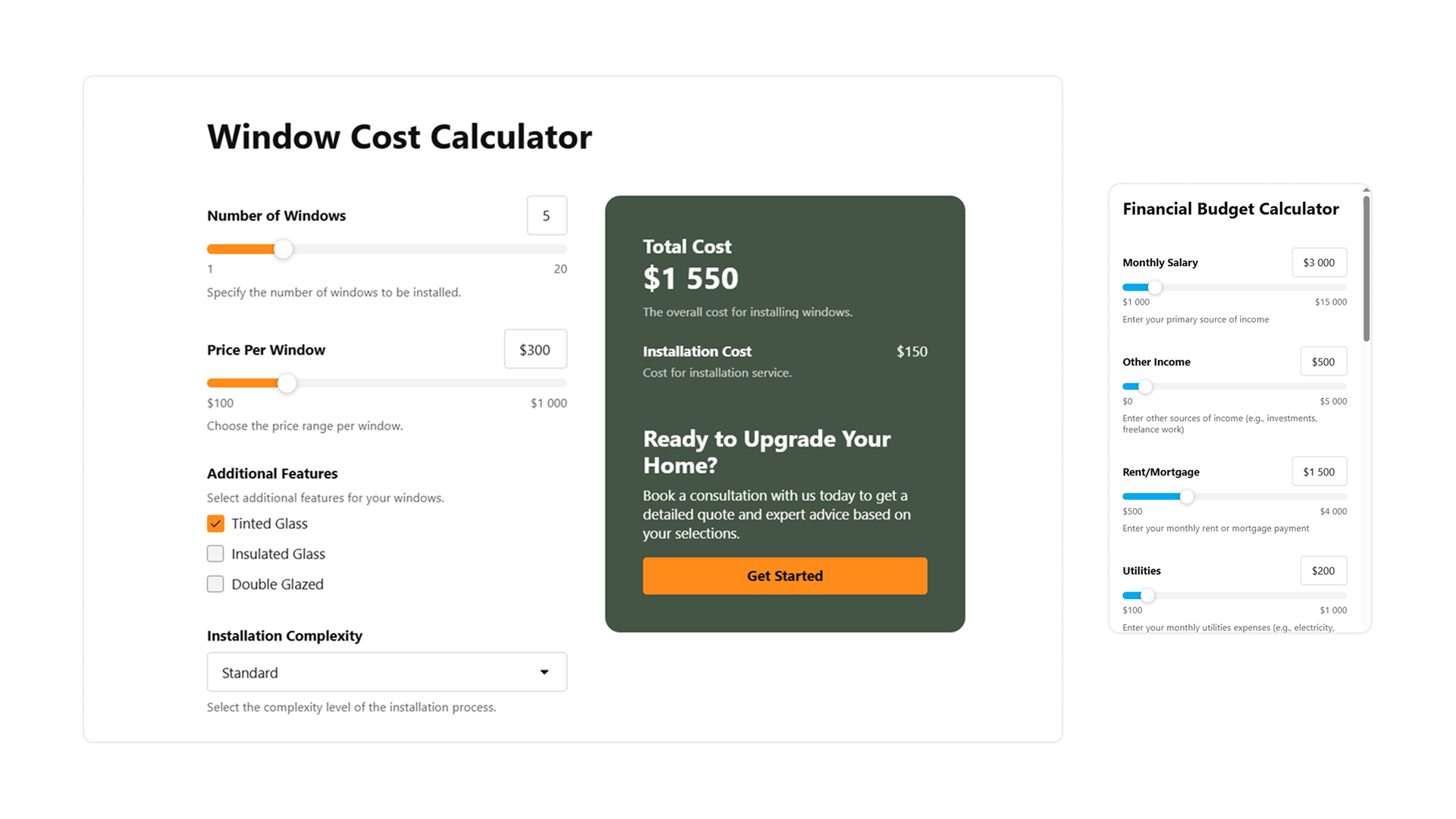 Development of web calculators