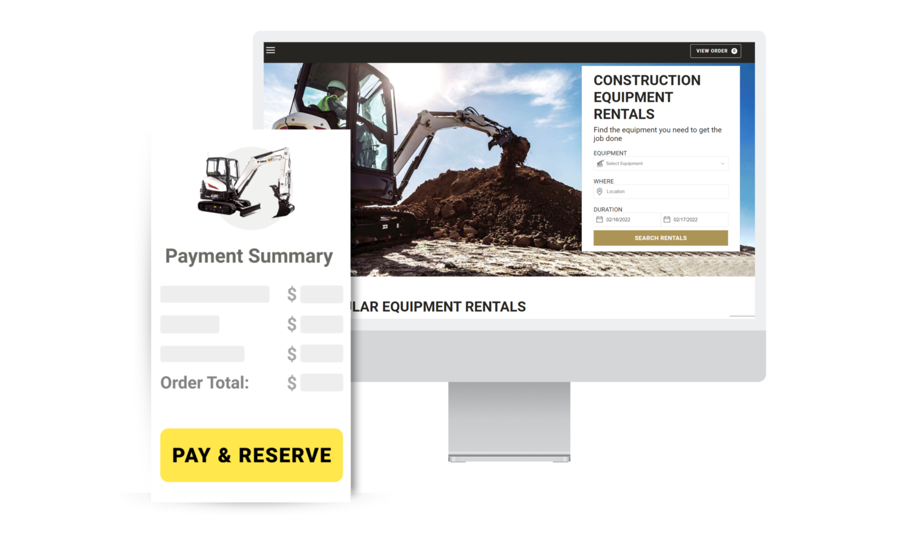 Accounting program for the rental of construction equipment