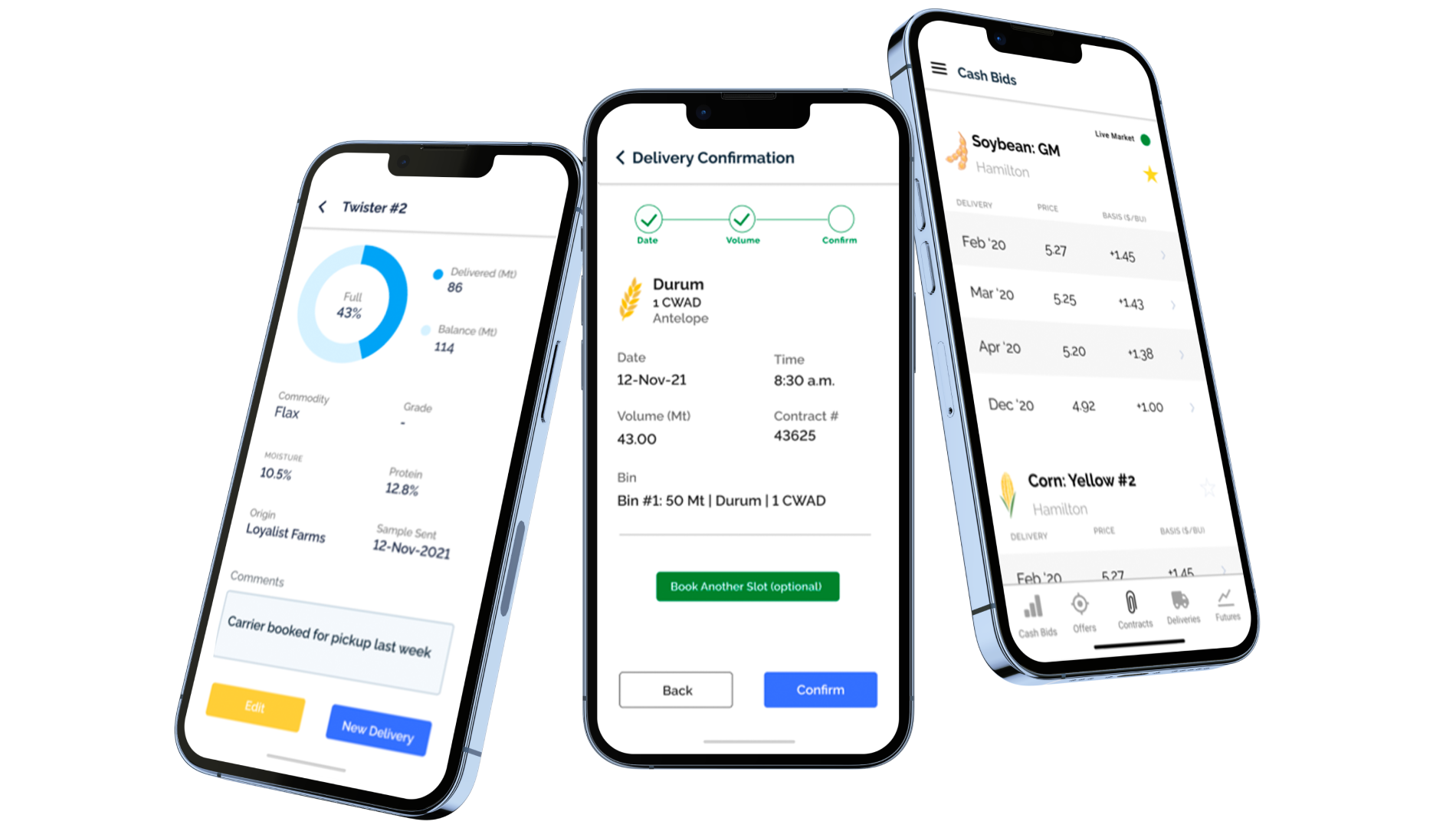 Mobile applications for grain terminals