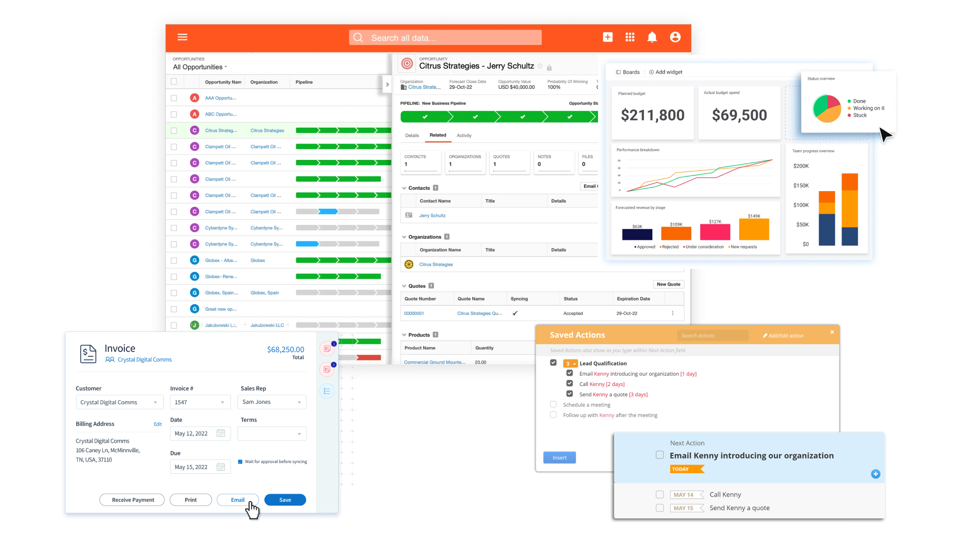 CRM development for manufacturing